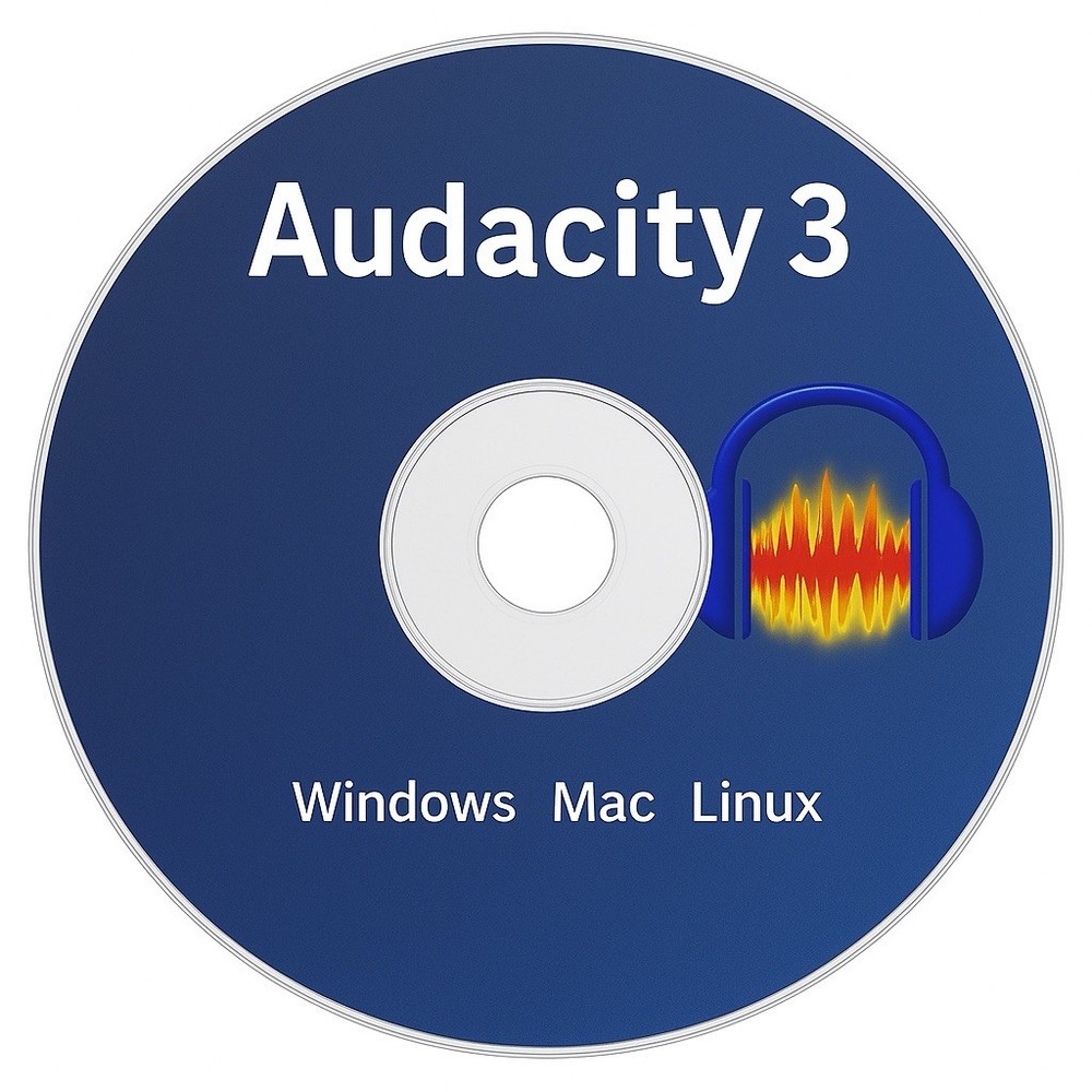 Audacity Pro 3 Audio Music Studio + Muse Hub + 100 VST - Windows Mac Linux-CD