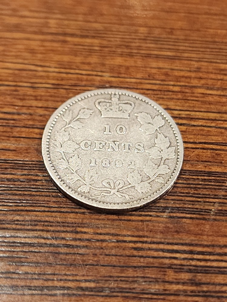1892 Canada 10 Cents Silver Coin