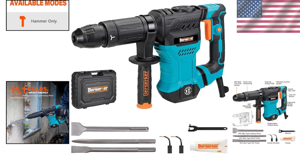 Electric Chipping Hammer with Carrying Case=