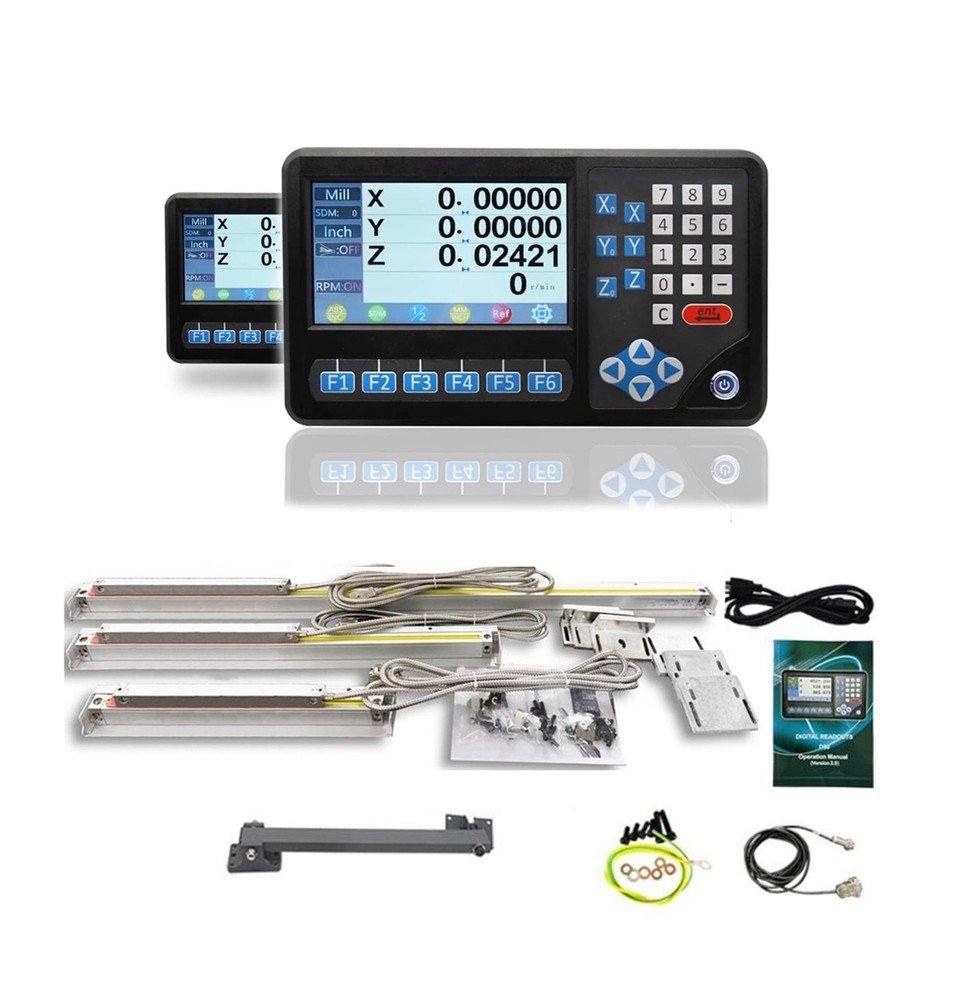 Ditron 3Axis DRO Linear Scale Set For Bridgeport Milling Machine 9"x49" Table