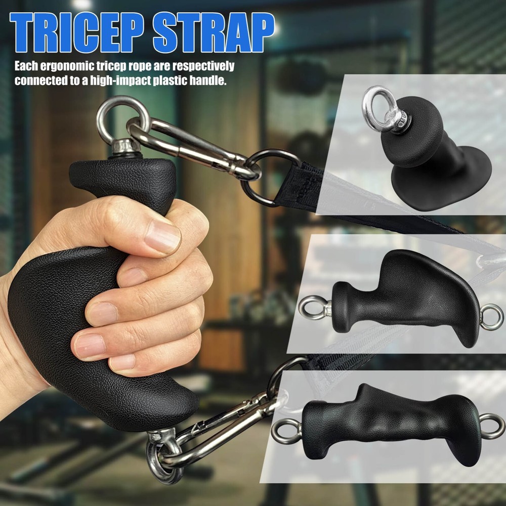 Tricep Rope LAT Pull Down Bar for Cable Machine Tricep Workout Cable Attachments