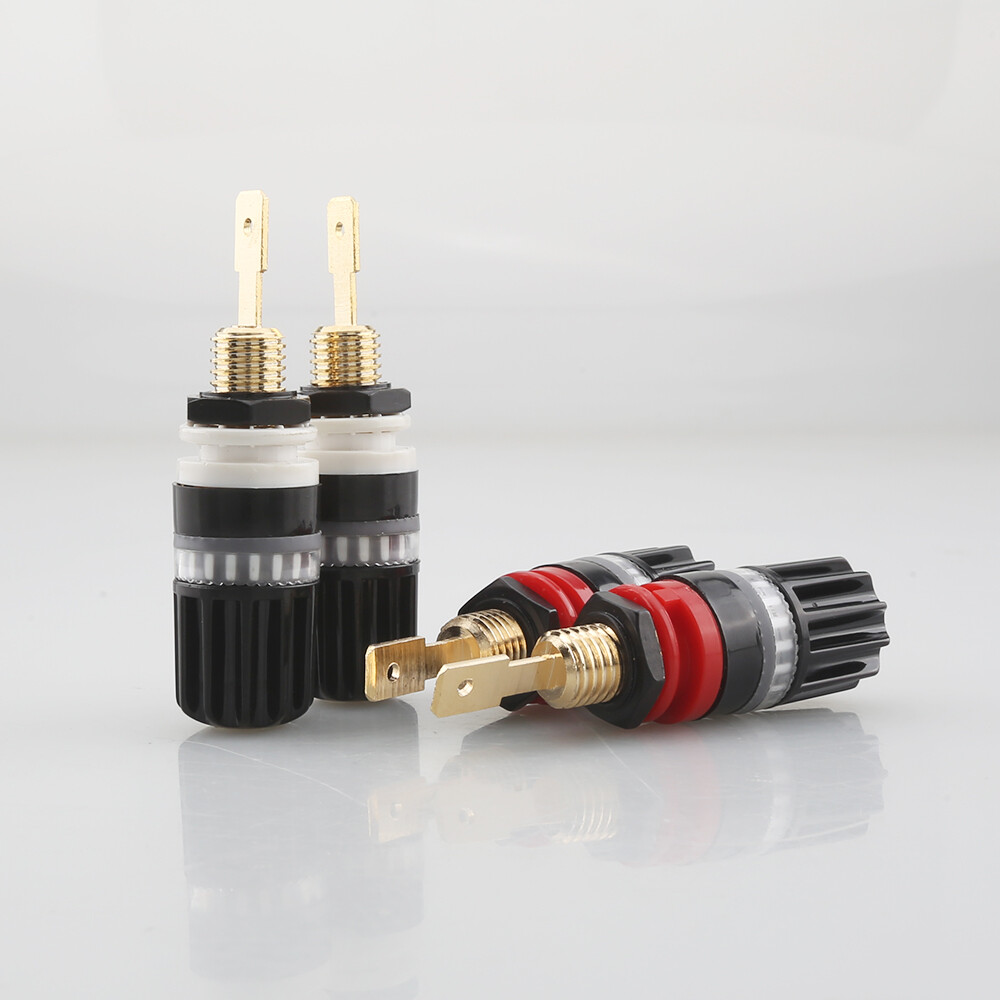 4Pcs HI-End Brass Speaker Binding Post Audiophile Amplifier Terminal Connector
