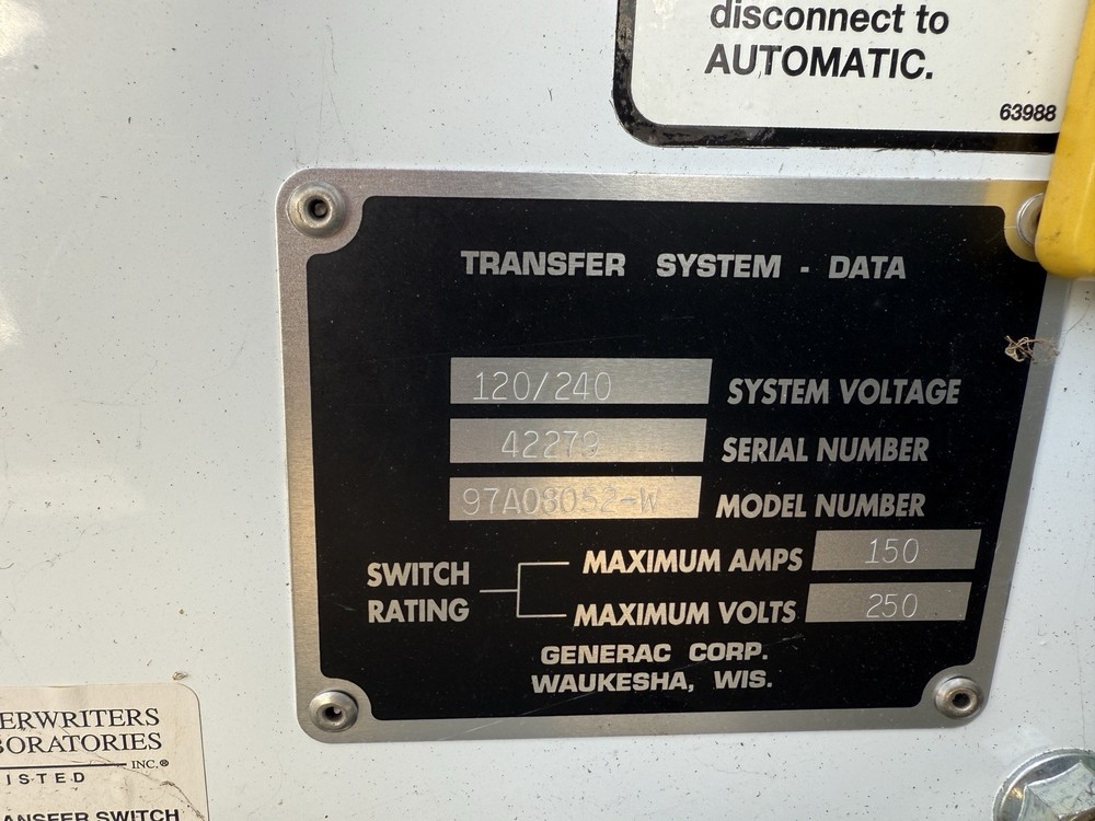 Generac GTS System Automatic Transfer Switch. 120/240v