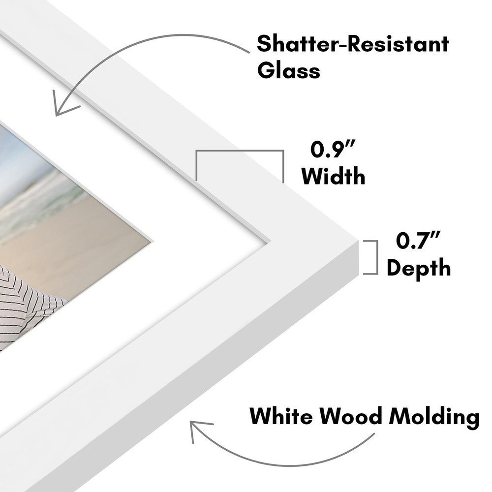 Display Two 4x6 Photos or One 6x14 Image - White Frame