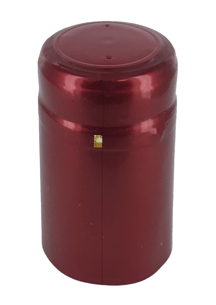 PVC Heat Shrink Capsules W/Tear Tabs-60 Count(Metallic Solid Ruby Red)