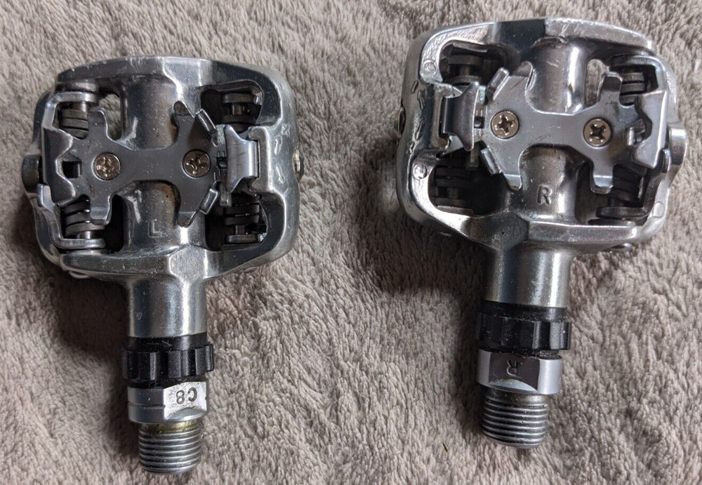 TOPO Bicycle Road Bike Pedals Silver SPD Clipless Dual Sided