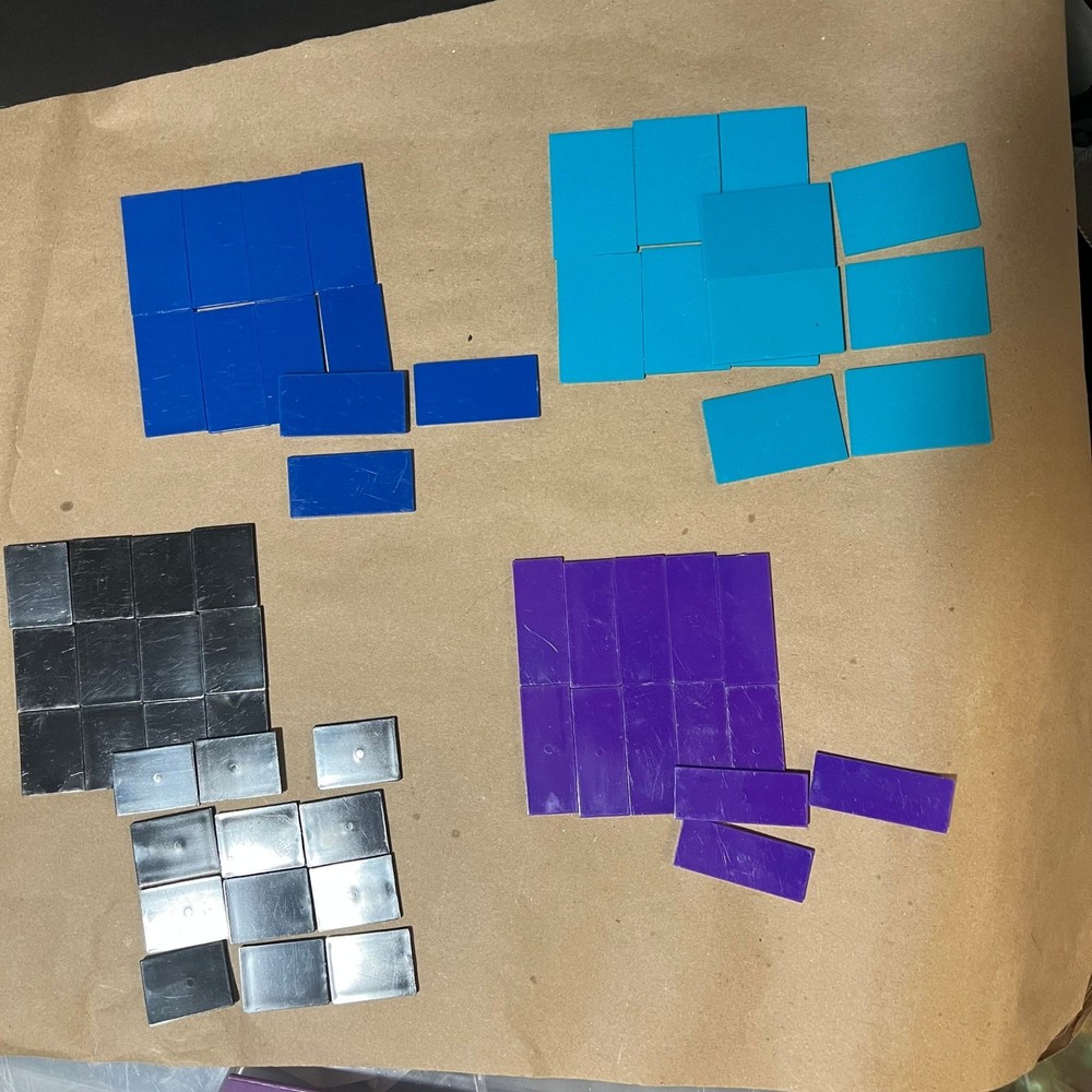 Plastic Rainbow fraction tile set complete + an incomplete set math learning