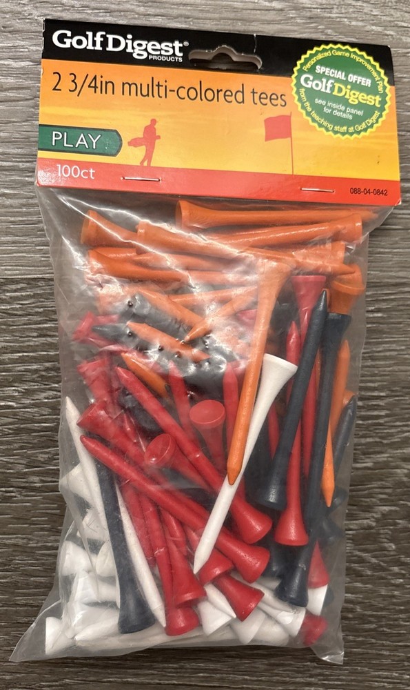 Golf Digest 2 3/4 in Multi-Colored Golf Tees 100 Count
