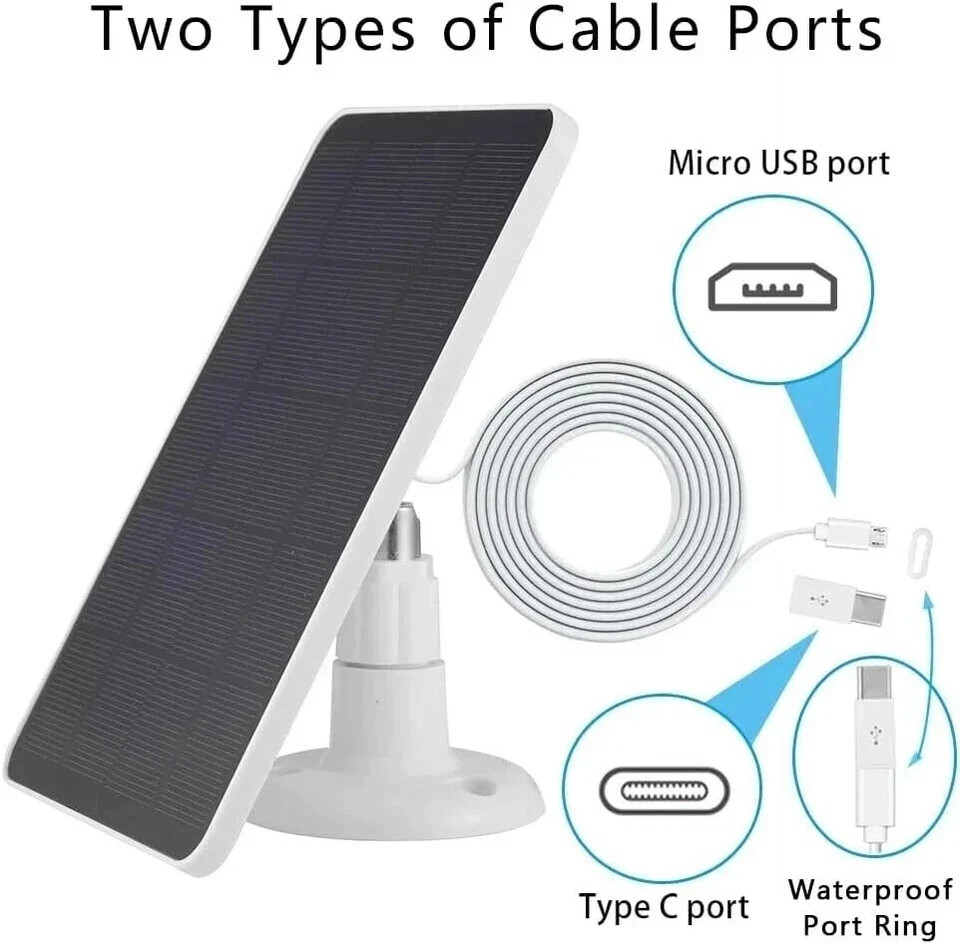 Solar Panel Compatible with SimpliSafe Outdoor Security Camera, Waterproof 4W 5V