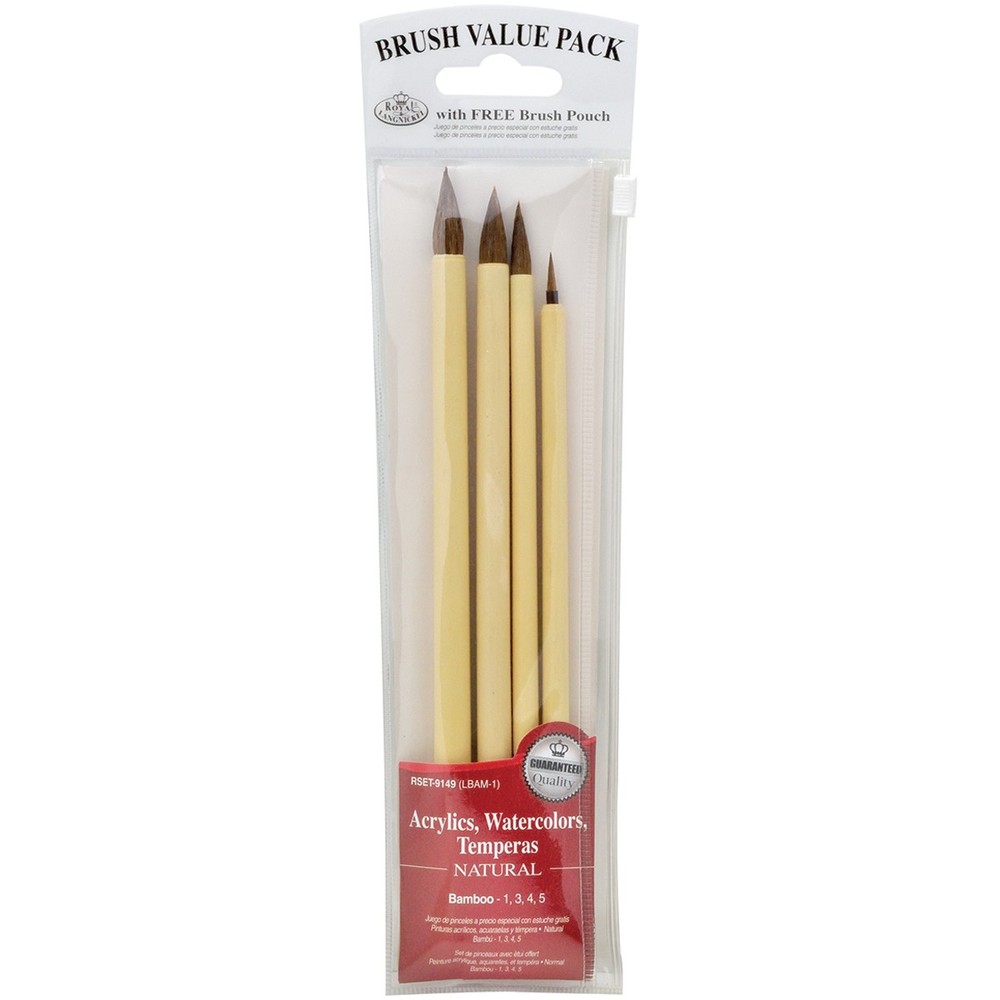 Value Pack Brush Sets-Bamboo Brown Hair 4/Pkg