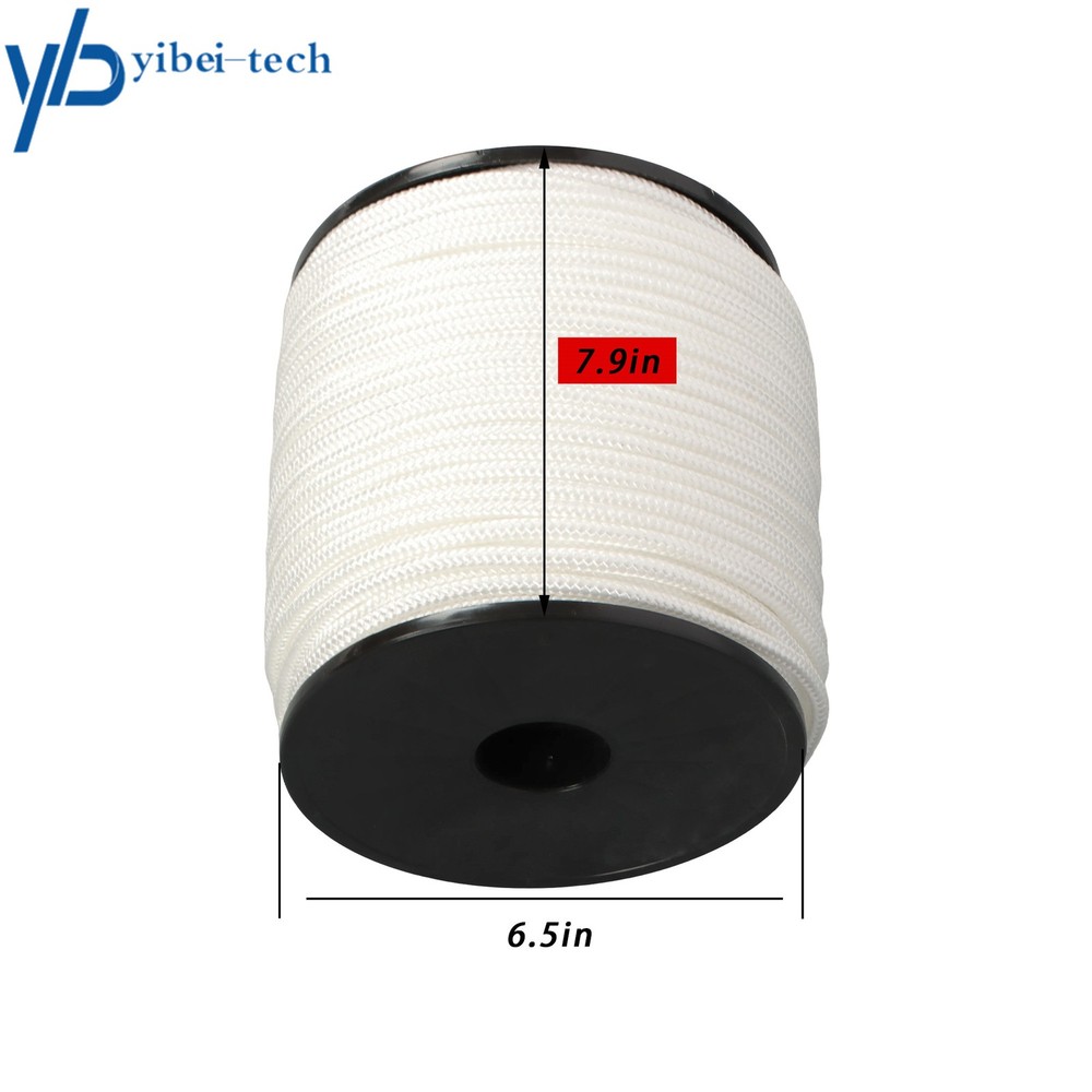 1/4 Inch Nylon Polyester Cord 250 Foot Spool Solid Braid Industrial Grade White