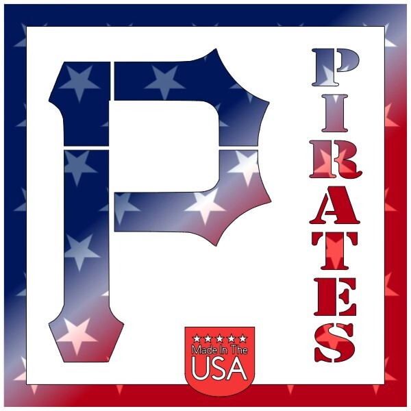 6"x6" Clear Plastic Stencil - Pittsburgh Pirates (MCA70)*****