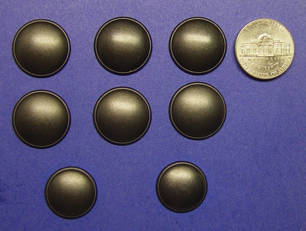 KASPER replacement button 8 plastic dark silver metallic effect Good Used Cond.