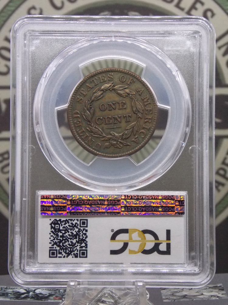 1837 Coronet Head Large Cent *MEDIUM LETTERS* 1c PCGS XF45 #196 Extra Fine ECC&C