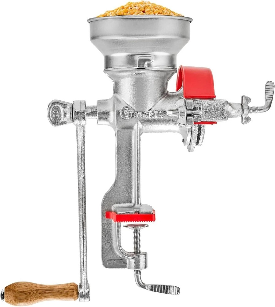 Versatile Cast Iron Grain Grinder with Adjustable Features for Home Use