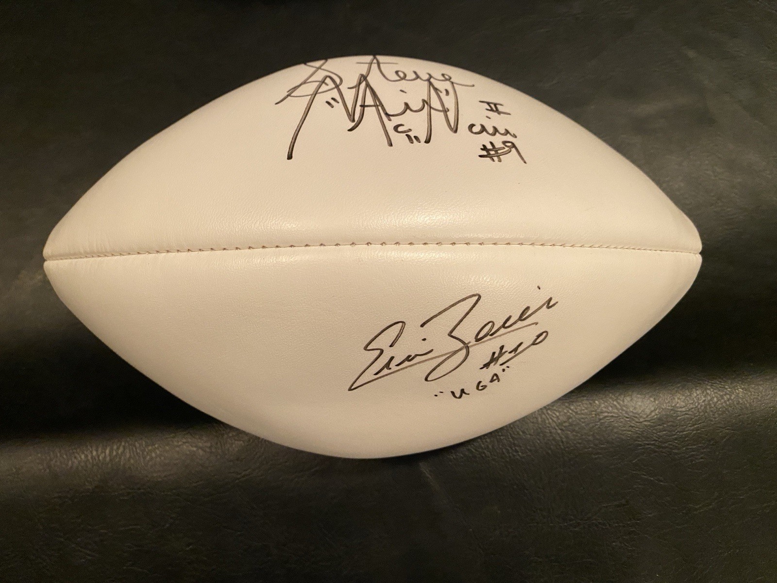 Steve McNair & Zach Zeier Dual Signed Wilson NFL Football Autographed Ball