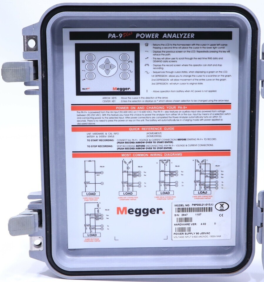 * MEGGER PA-9 PLUS P9P00021-01000 POWER ANALYZER