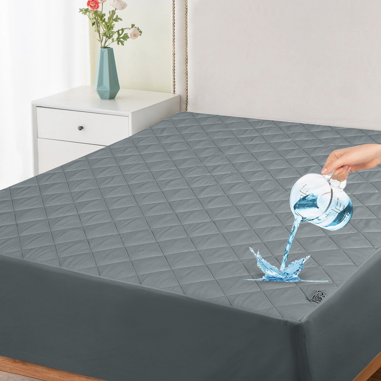 Waterproof Mattress Protector Quilted Fitted Mattress Cover 18" Deep Pocket