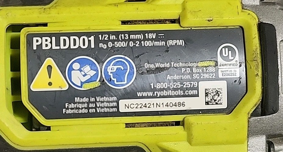 LRYOBI ONE+ HP Brushless 18 Volt 1/2" Drill/Driver – Tool Only – Model PBLDD01