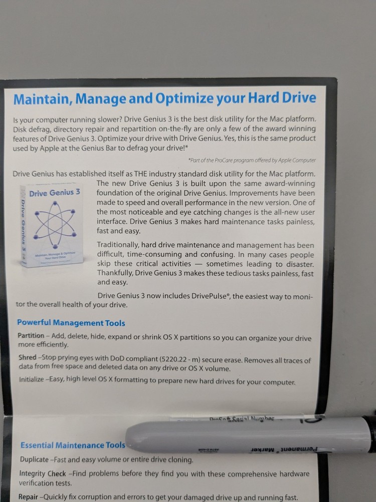 PROSOFT Drive Genius 3, Maintain, Manage, & Optimize Your Hard Drive for Mac