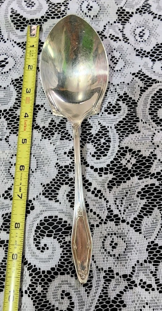 🔎HOLMES & EDWARDS c1915 DESANCY AKA ROSELAND SILVERPLATED CASSEROLE SPOON🥘