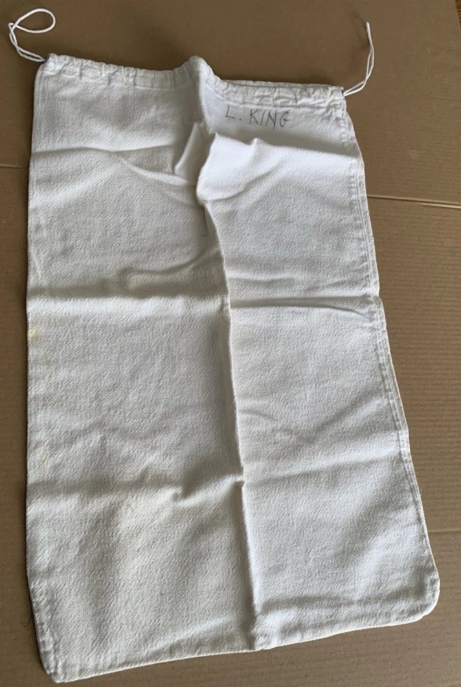 Vtg. Drawstring Laundry Bag 26”x16”