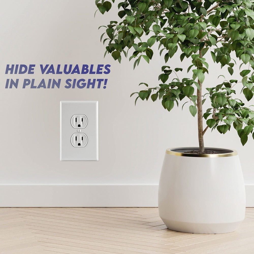 Electrical Outlet Hidden Wall Safe (Simple Install, Magnetically Attaches For...