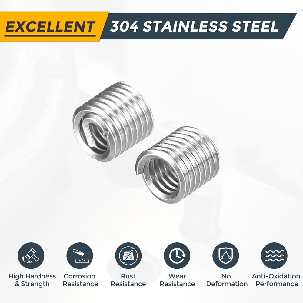 25pcs Wire Thread Inserts M2.0 x 0.4 x 2.5D Metric Helical Threaded Sleeve