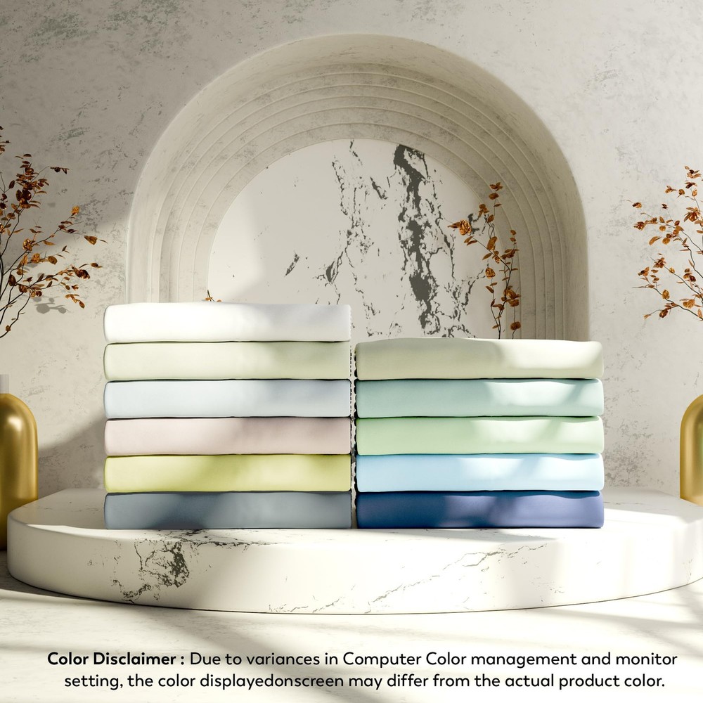 SUPREME ELEGANCE Full Size 100% Cotton Percale Deep Pocket Bed Sheets Set