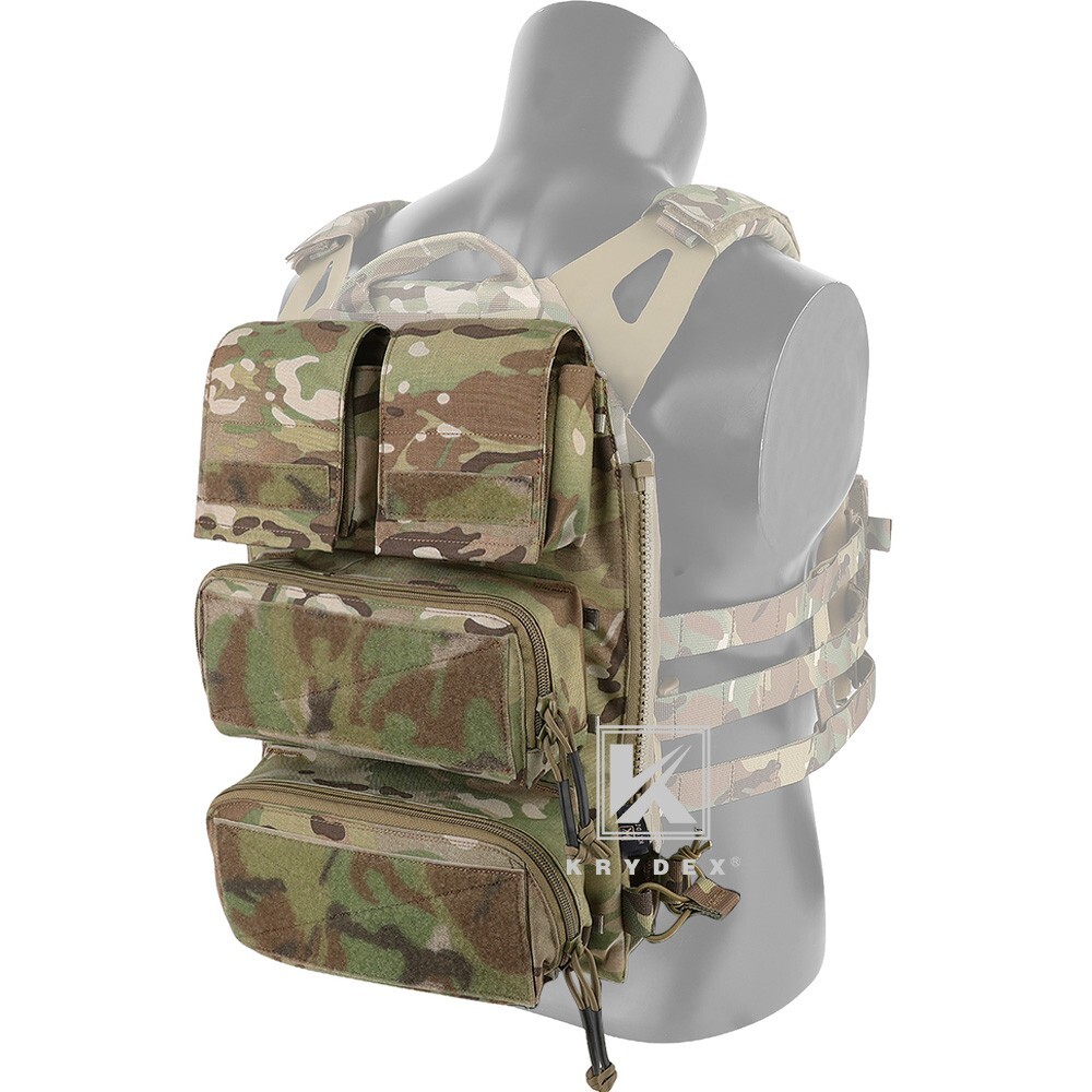 KRYDEX Tactical V2.0 Zip-on Panel Combat Zip Pack for CPC / JPC2.0 Vest MC Camo