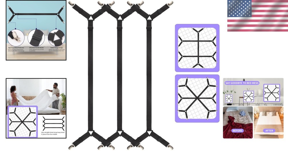 High-Quality Adjustable Sheet Straps - Secure Your Bed Sheets Effortlessly