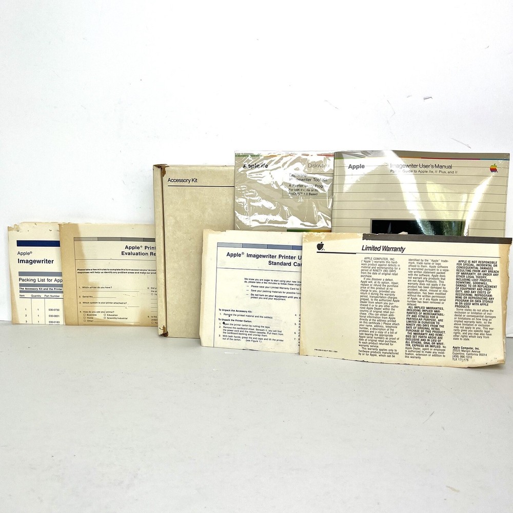 Apple II Imagewriter Printer Accessory Kit Manuals & Original Box ONLY A2C0352