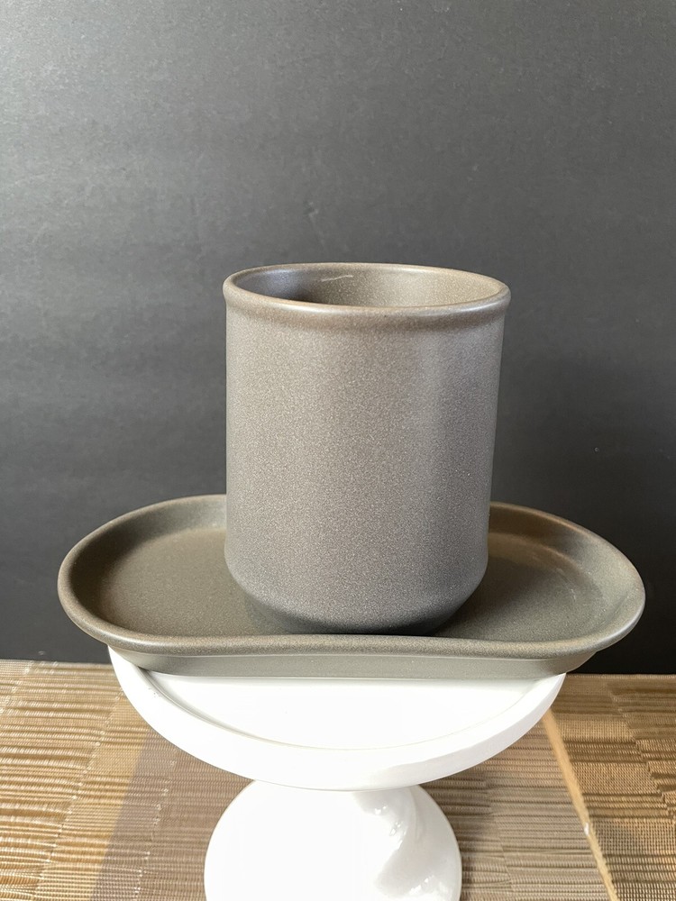 IKEA GANSJON Glazed Gray 3 Piece Bathroom Set 10oz Used