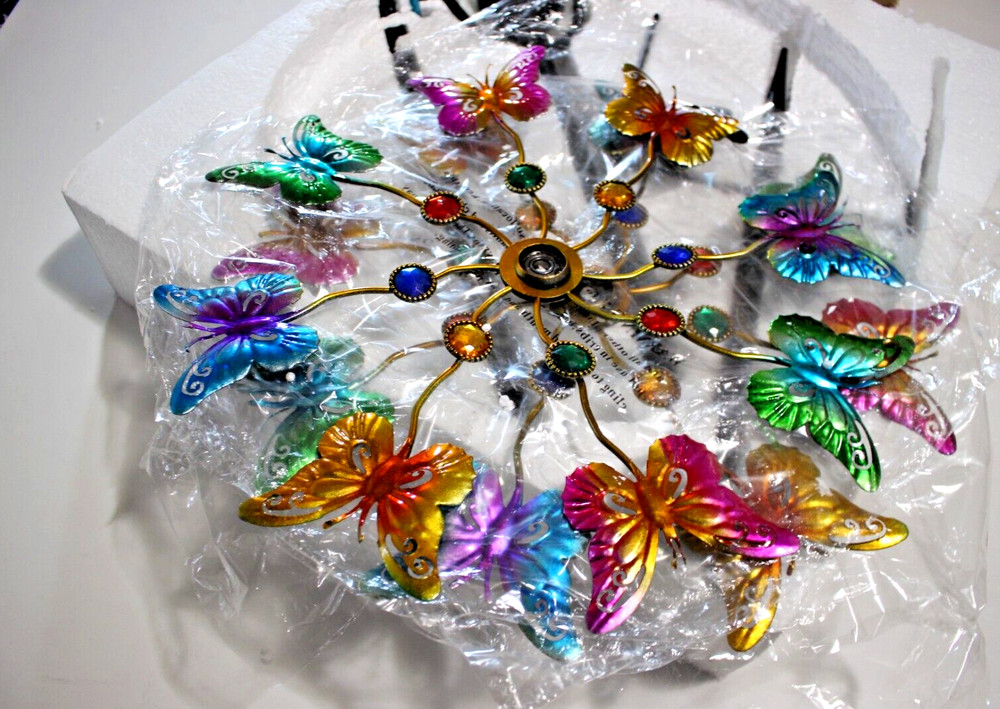 SOLAR METAL BUTTERFLY WINDSPINNER