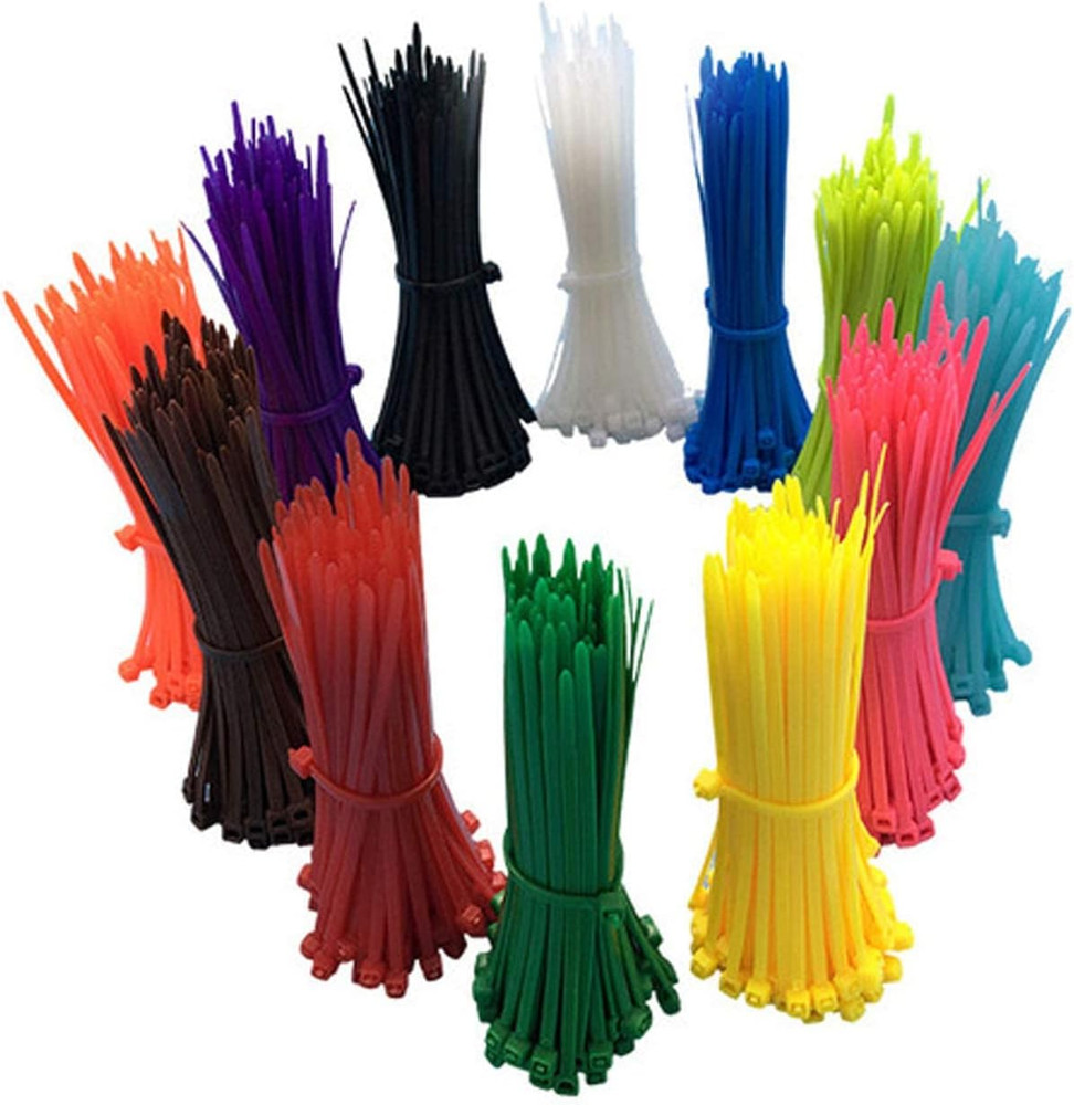 1200 Pieces Colored Zip Ties Cable Colorful Multi-Purpose Assorted Self-Locking