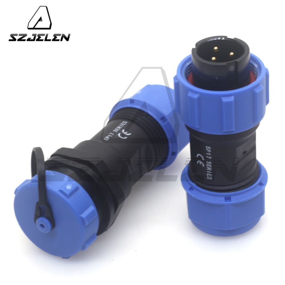 SP17 10A 3Pin LED Light Wire Connector,Panel Mount Waterproof Connector Plug