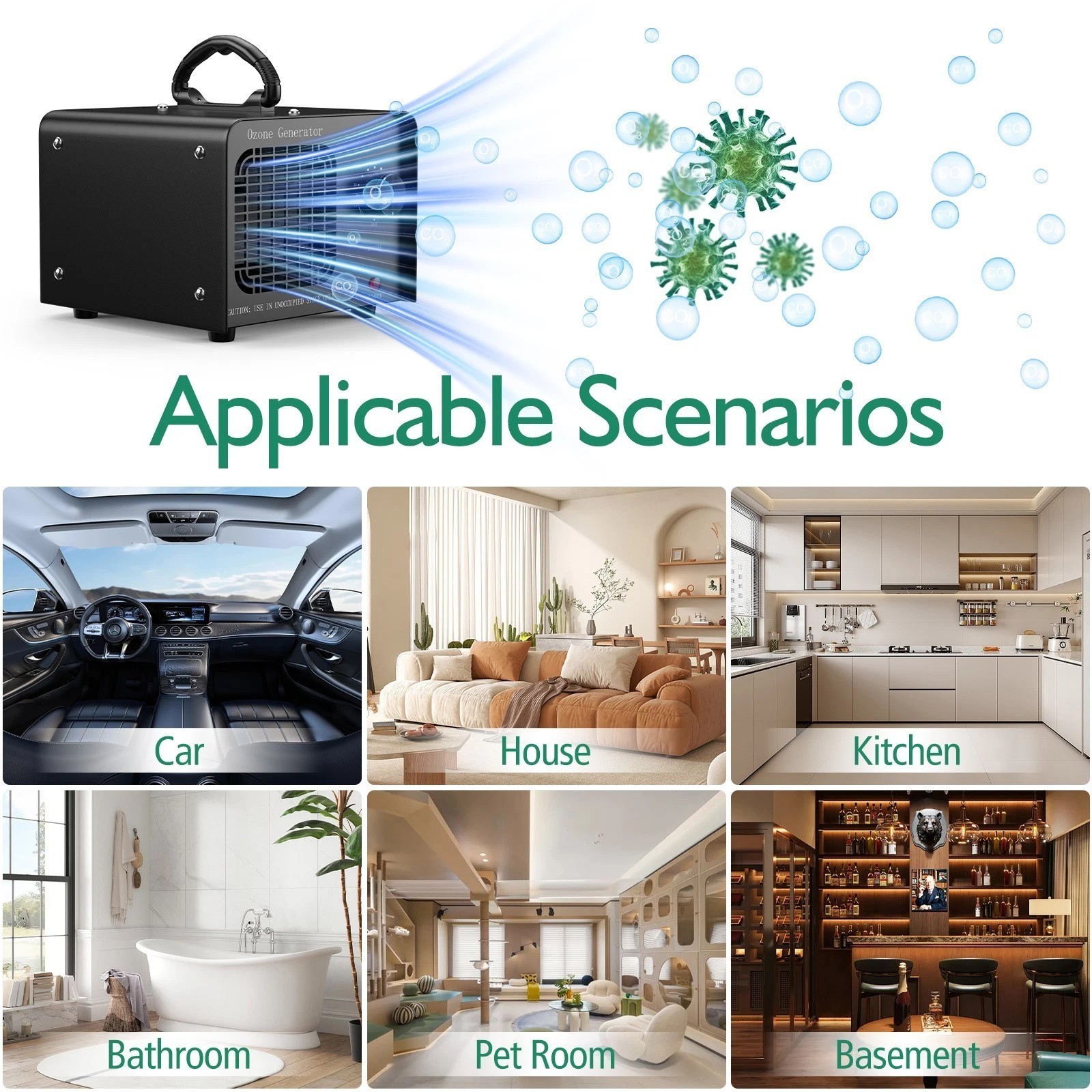 48000mg/h Ozone Generator Machine Air Purifier Ionizer Ozonator Timer for Home U