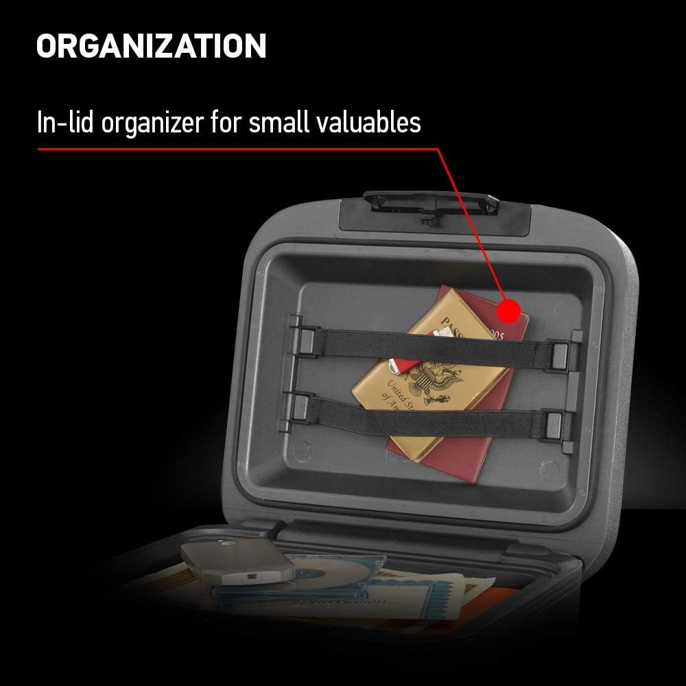 Fireproof and Waterproof Document Safe with Key Lock, Lock Box for Cash, Pass...
