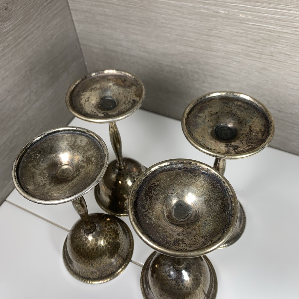 Silvercraft - EPNS - Wine Goblets - FOUR - 6” tall