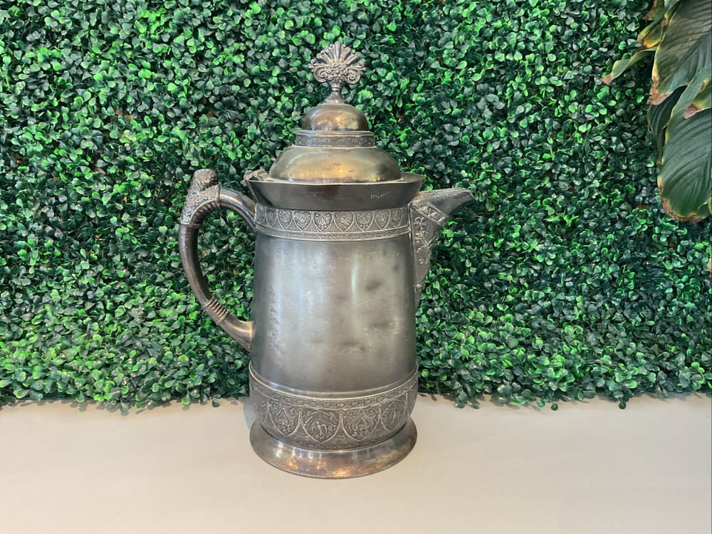 Silver Ice And Water Pitcher “Quadruple Plate”