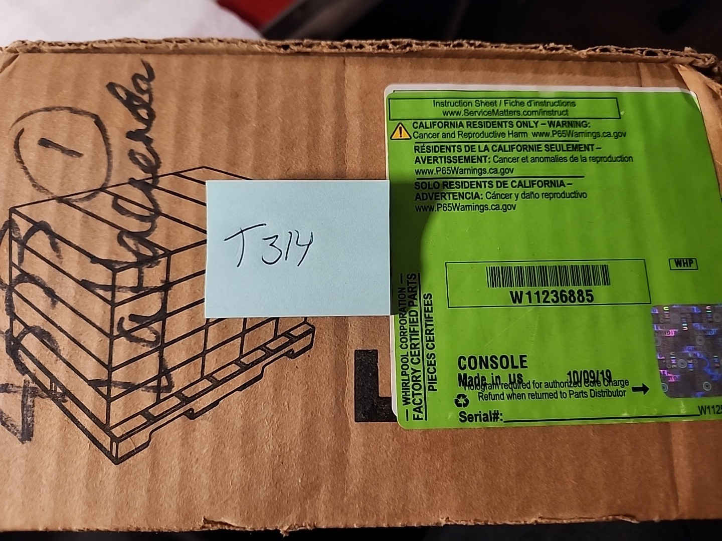 OEM Whirlpool W11236885 Oven Touchpad and Control Board