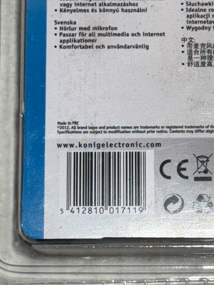 Konig Multmedia Headset Flexible Earhook with Microphone CMP-HEADSET1