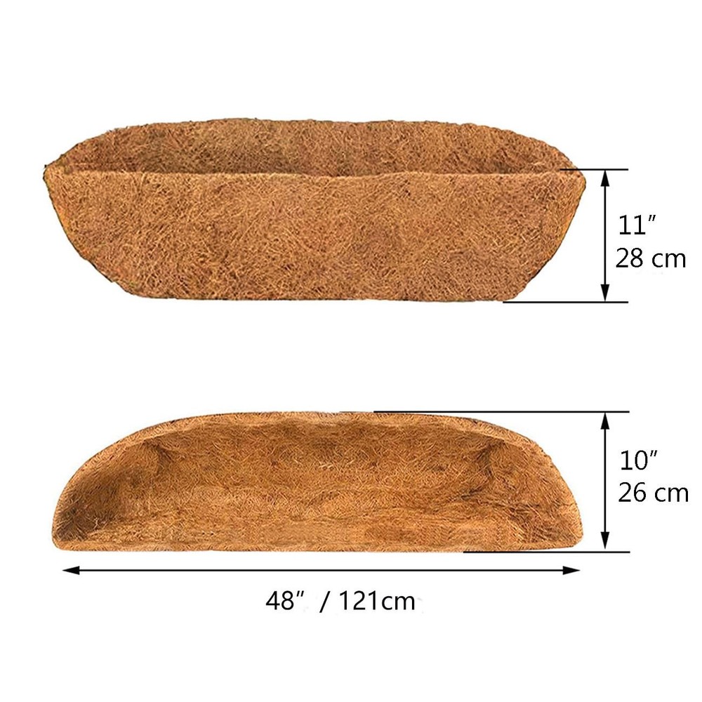 1 Pcs Trough Coco Liner 48 inch Wall Planter Replaceable Coco Liner for Windo...