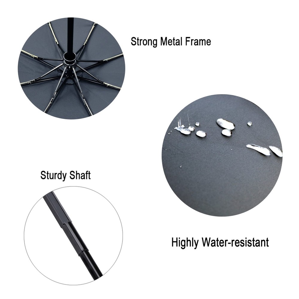 Travel Essentials Umbrella Windproof Compact Collapsible Light Strong Automatic