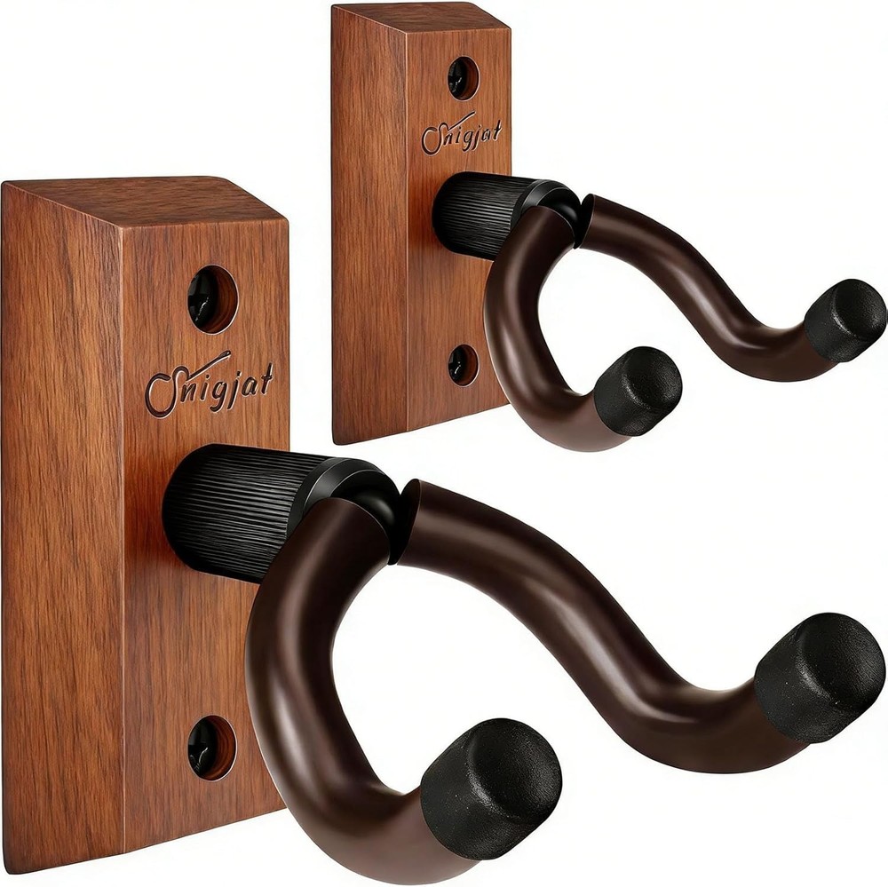 Quick Install Solid Wood Guitar Hanger Set - Perfect for Home & Studio Displays