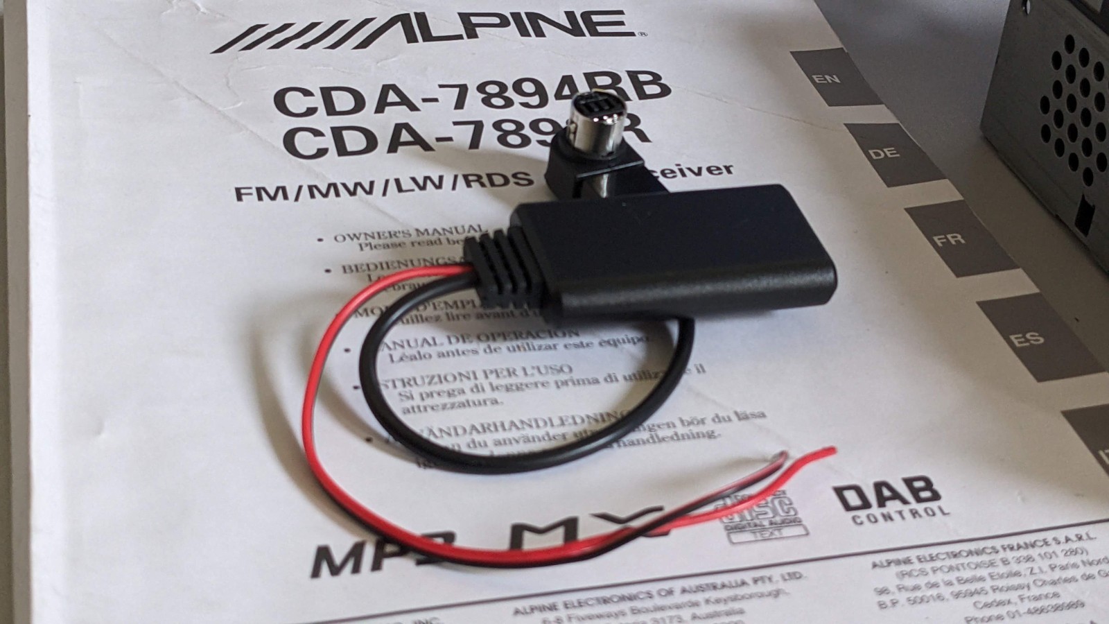 ALPINE CDA-7893R Car CD MP3 Receiver MediaXpander 4 X 60 WATT + BLUETOOTH