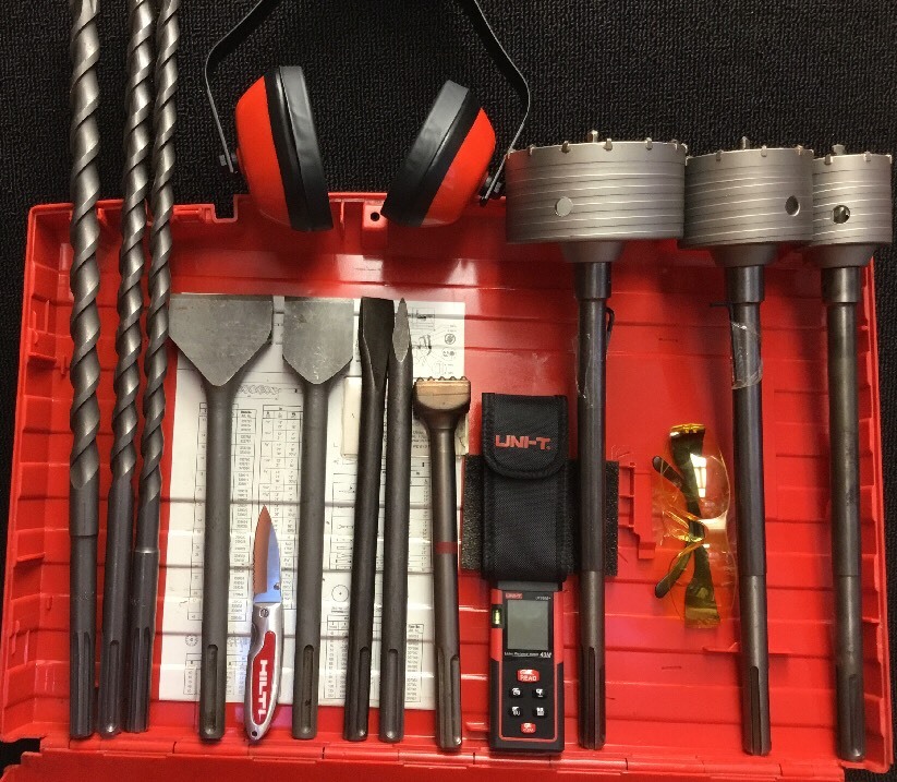HILTI TE 75, PREOWNED, FREE CHISEL, BITS, LASER METER, FAST SHIP