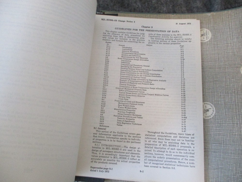 DOD/NASA AEROSPACE VEHICLE STRUCTURES METALLIC MATERIALS & ELEMENTS BOOK - #4600