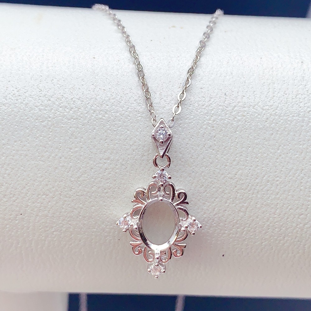 Silver 925 pendant empty setting, DIY blank setting YD76