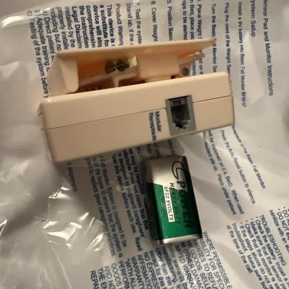 Syrtenty Bed Alarm Alert System & Long Term Sensor Pad & Pager NEW